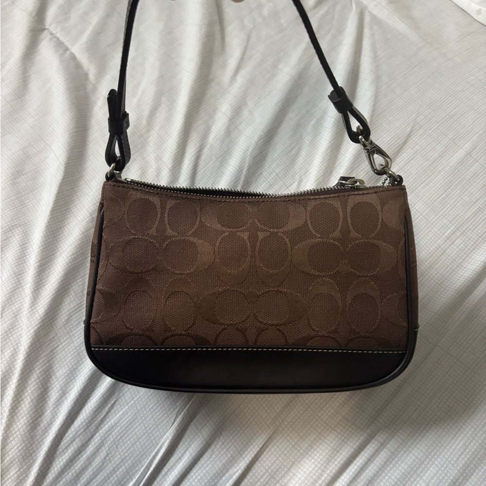 Coach 6094 Signature Demi mini Pouch Bag Canvas Brown